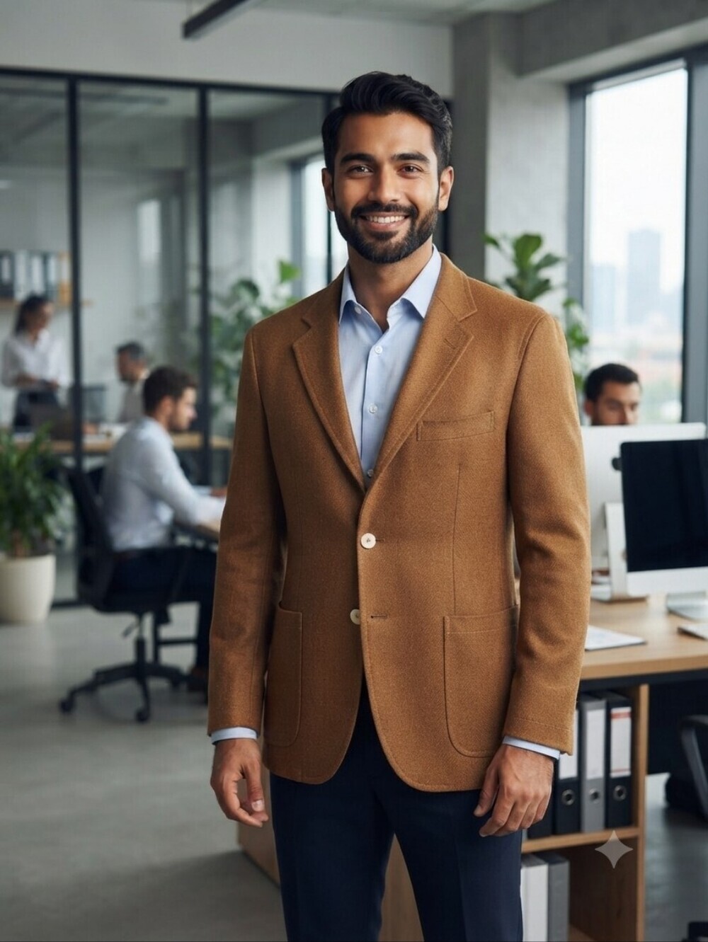 Ventimenta Italy Classic Design Tan Men's Blazer, Sporty/Professional Size 42